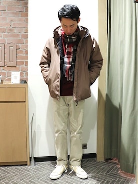 「SHIPS JET BLUE（シップスジェットブルー）のアイテム」を使った、前田さん（メンズ・177cm）の冬コーディネート