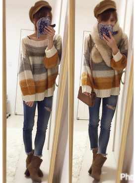 natsukaさん（レディース・159cm）の冬コーディネート