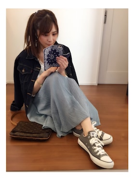 「スプリングSENSEOFPLACE」｜「アイテム（デニムジャケット）」を使った、natsukaさん（レディース・159cm）の春コーディネート