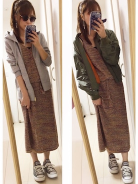 「ドラフトアングリッド」｜「アイテム（MA-1）」を使った、natsukaさん（レディース・159cm）の春コーディネート