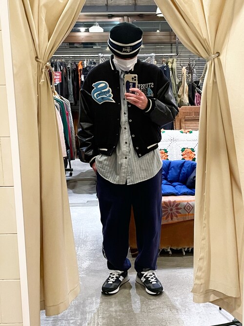 Stussy ステューシー のスタジャンを使ったメンズ人気ファッションコーディネート Sciaky