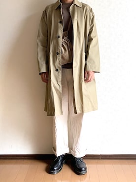 「SHIPS（シップス）のアイテム（ステンカラーコート）」を使った、raiさん（メンズ・177cm）の秋コーディネート