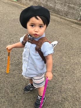 「Carter's（カーターズ）のアイテム（パンツ）」を使った、yuuuさん（キッズ・80cm）の夏コーディネート