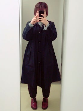 「仕事コーデ」｜「アイテム（その他アウター）」を使った、ちゆきさん（レディース・162cm）の冬コーディネート