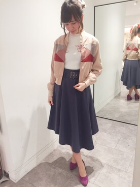 「REDYAZEL（レディアゼル）のアイテム（ブルゾン）」を使った、hikaruさん（レディース・155cm）の冬コーディネート