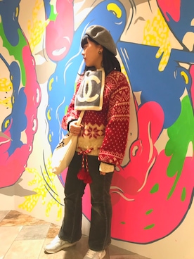 「chanel」｜「アイテム（ハンチング/ベレー帽）」を使った、まりさんさん（レディース・158cm）の冬コーディネート