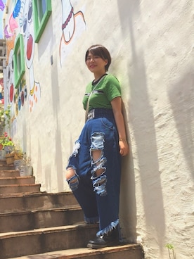 「沖縄」｜「アイテム（ブーツ）」を使った、まりさんさん（レディース・158cm）の春コーディネート