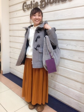 「プリーツ」｜「アイテム（ダッフルコート）」を使った、kitaさん（レディース・147cm）の秋コーディネート