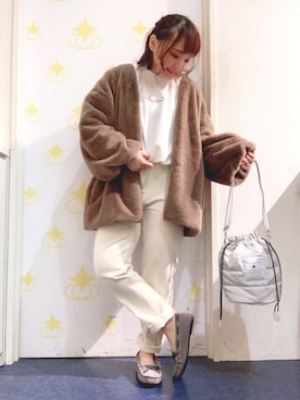「袖ボリューム」｜「アイテム（スウェット）」を使った、kitaさん（レディース・147cm）の秋コーディネート