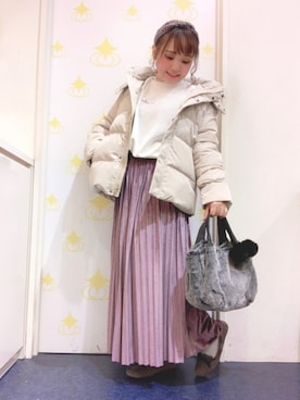 「ベロアスカート」｜「アイテム（その他シューズ）」を使った、kitaさん（レディース・147cm）の秋コーディネート