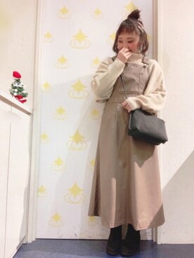 「レザーワンピース」｜「アイテム（その他）」を使った、kitaさん（レディース・147cm）の冬コーディネート