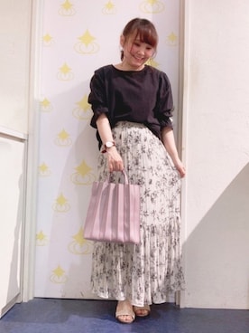「プリーツバッグ」｜「アイテム（その他）」を使った、kitaさん（レディース・147cm）の春コーディネート