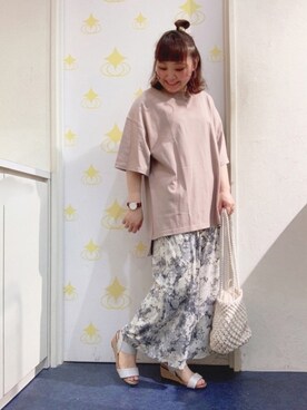 「爽やかコーデ」｜「アイテム（チュニック）」を使った、kitaさん（レディース・147cm）の夏コーディネート