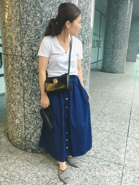 KANEKOさんの「デニムロングスカート」を使ったコーディネート