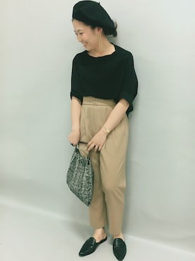 「ADAM ET ROPE'（アダムエロペ）のアイテム（サンダル）」を使った、KANEKOさん（レディース・155cm）の夏コーディネート