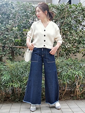 「ADAM ET ROPE'（アダムエロペ）のボロネーゼパンプス（パンプス）」を使った、KANEKOさん（レディース・155cm）の冬コーディネート