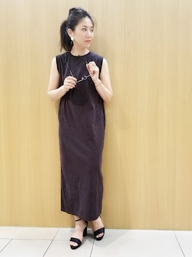 「FRUIT OF THE LOOM（フルーツオブザルーム）のアイテム（ワンピース/ドレス）」を使った、KANEKOさん（レディース・155cm）の春コーディネート