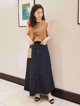 「アイテム（イヤリング）」を使った、KANEKOさん（レディース・155cm）の夏コーディネート