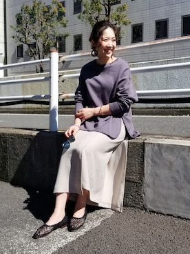 「アイテム（アクセサリー、グリーン系）」を使った、KANEKOさん（レディース・154cm）の春コーディネート