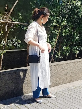 「アイテム（イヤリング）」を使った、KANEKOさん（レディース・154cm）の夏コーディネート