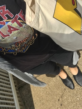 「ロックT」｜「アイテム（スリッポン）」を使った、a_pさん（レディース・164cm）の春コーディネート