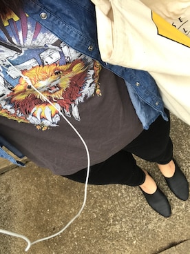 「ロックT」｜「アイテム（スリッポン）」を使った、a_pさん（レディース・164cm）の春コーディネート