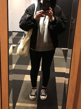 「patagonia」｜「アイテム（MA-1）」を使った、a_pさん（レディース・164cm）の春コーディネート