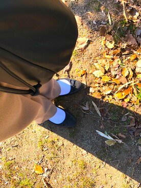 「しまむら（シマムラ）のアイテム（パンプス、ブラック系）」を使った、まりぶ！さん（レディース・165cm）の冬コーディネート