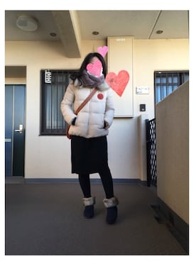 「Rodeo Crowns（ロデオクラウンズ）のアイテム（ダウンジャケット/コート）」を使った、kayonさん（レディース・158cm）の冬コーディネート