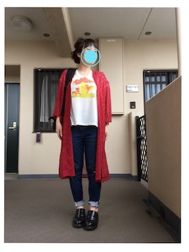 「Manhattan Portage（マンハッタンポーテージ）のSilvercup Backpack　-シルバーカップ バックパック-（バックパック/リュック）」を使った、kayonさん（レディース・158cm）の夏コーディネート