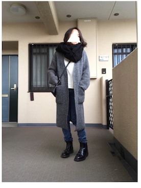 「ロングガウン」｜「アイテム（その他）」を使った、kayonさん（レディース・158cm）の冬コーディネート