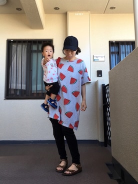 「RED CHOP WORKS（レッドチョップワークス）のアイテム（レギンス/スパッツ）」を使った、kayonさん（レディース・158cm）の夏コーディネート