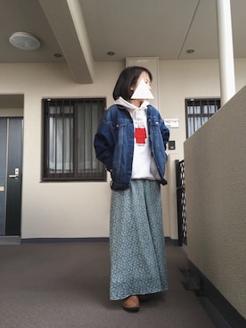 「GRL（グレイル）のアイテム（デニムジャケット）」を使った、kayonさん（レディース・158cm）の春コーディネート