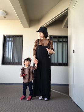 「茶色」｜「アイテム（サロペット/オーバーオール）」を使った、kayonさん（レディース・158cm）の春コーディネート