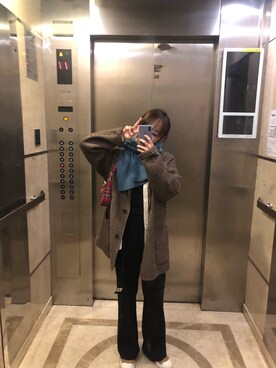 「アイテム（ピーコート、ブラウン系）」を使った、sissiさん（レディース・162cm）の秋コーディネート