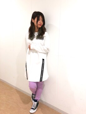 「ロゴテープ」｜ヤマモトマイさん（レディース・165cm）の冬コーディネート