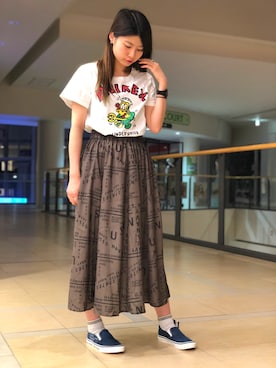 「新作」｜「アイテム（スリッポン）」を使った、ヤマモトマイさん（レディース・165cm）の春コーディネート