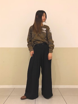 「カモ柄」｜「アイテム（ブーツ）」を使った、ヤマモトマイさん（レディース・165cm）の夏コーディネート