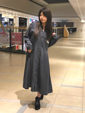 「アイテム（シャツワンピース）」を使った、ヤマモトマイさん（レディース・165cm・20代）の夏コーディネート