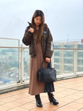 ヤマモトマイさん（レディース・165cm）の冬コーディネート