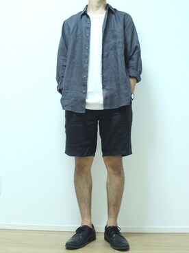 「クラークス」｜「アイテム（アナログ腕時計）」を使った、hiro_wata__さん（メンズ・172cm）の夏コーディネート