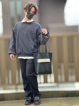 「shiki tokyo（シキトウキョウ）のアイテム（スウェット）」を使った、小倉祐樹さん（メンズ・165cm）の冬コーディネート