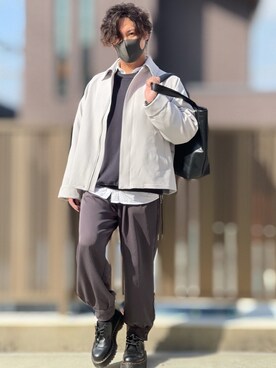 「shiki tokyo（シキトウキョウ）のアイテム（スウェット）」を使った、小倉祐樹さん（メンズ・165cm）の春コーディネート