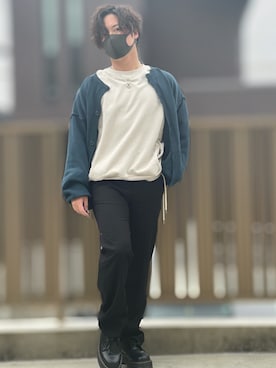 「shiki tokyo（シキトウキョウ）のアイテム（スウェット）」を使った、小倉祐樹さん（メンズ・165cm）の春コーディネート
