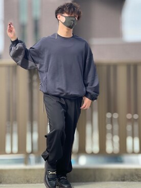 「shiki tokyo（シキトウキョウ）のアイテム（スウェット）」を使った、小倉祐樹さん（メンズ・165cm）の春コーディネート