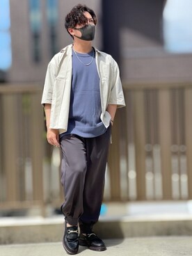 「DOOPZ（ドープス）のカフスイージーパンツ(セットアップ可)（その他パンツ）」を使った、小倉祐樹さん（メンズ・165cm）の春コーディネート