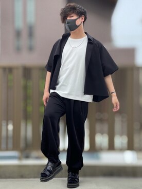 「DOOPZ（ドープス）のカフスイージーパンツ(セットアップ可)（その他パンツ）」を使った、小倉祐樹さん（メンズ・165cm）の夏コーディネート