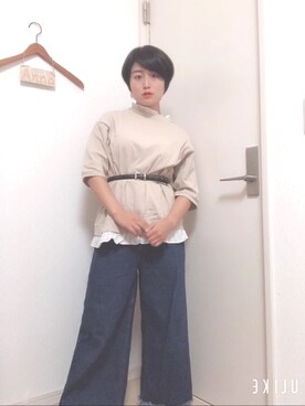 「SpRay PREMIUM（スプレイプレミアム）のアイテム（パンツ）」を使った、annnnnさん（レディース・150cm）の秋コーディネート