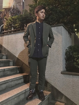 「アイテム（テーラードジャケット）」を使った、sakamonさん（メンズ・171cm）の秋コーディネート