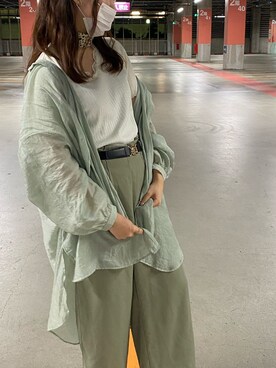 「ピスタチオ」｜「アイテム（キャミソール）」を使った、Kaoriさん（レディース・158cm）の夏コーディネート